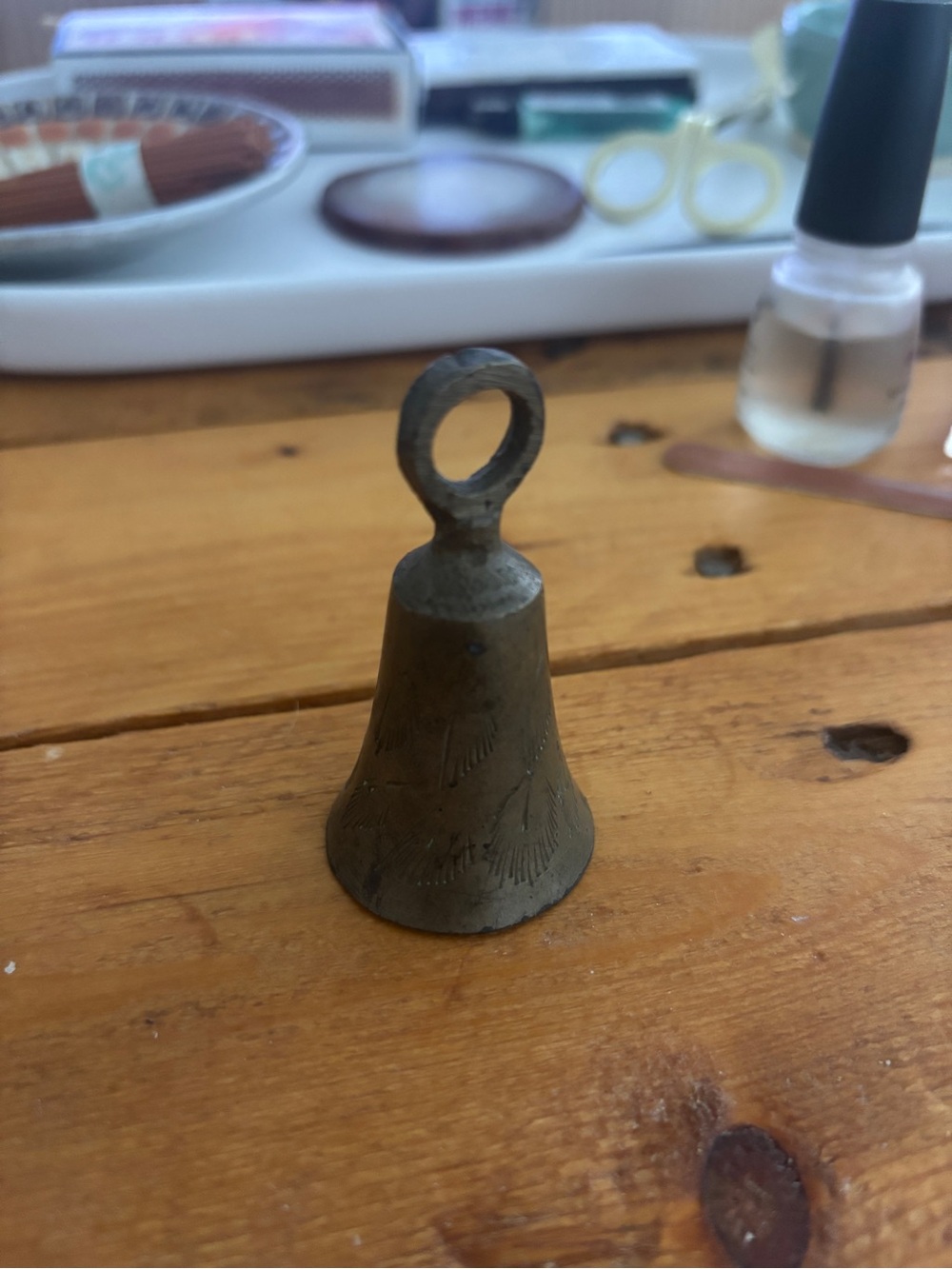 Small Decorative Brass Bell - Vintage